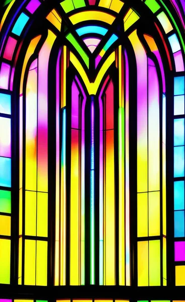 stained glass window with colorful lights