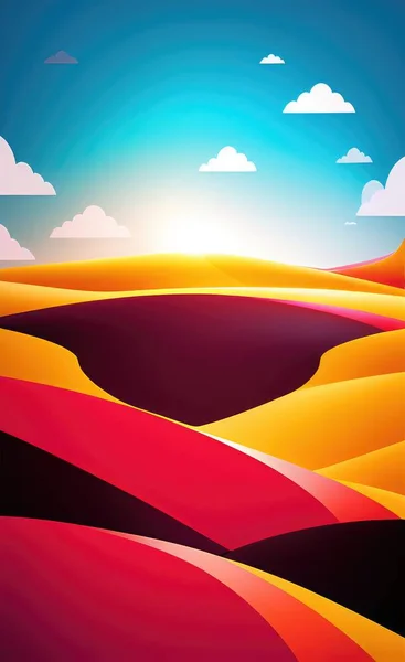 vector illustration of a beautiful sunset sky with clouds