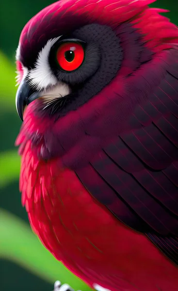 close up of a red-headed parrot