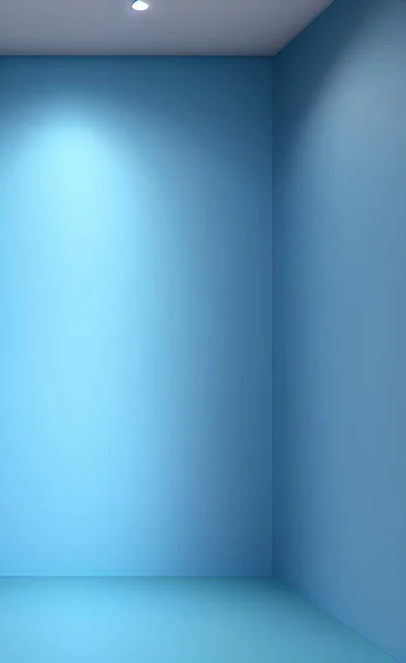 empty room with blue walls and floor. 3d rendering.