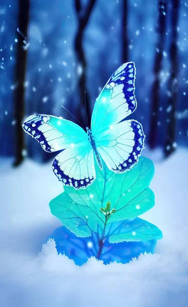 butterfly on a blue sky background