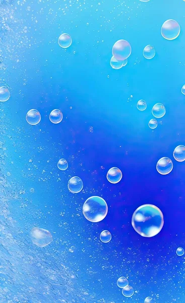 abstract background, blue sky and bubbles