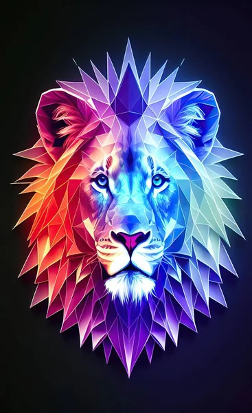 lion head portrait. vector illustration
