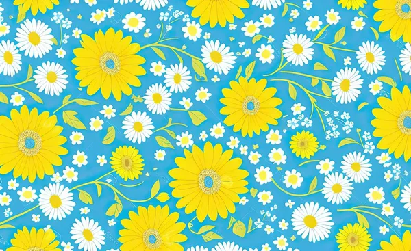 seamless pattern with sunflowers. vector illustration