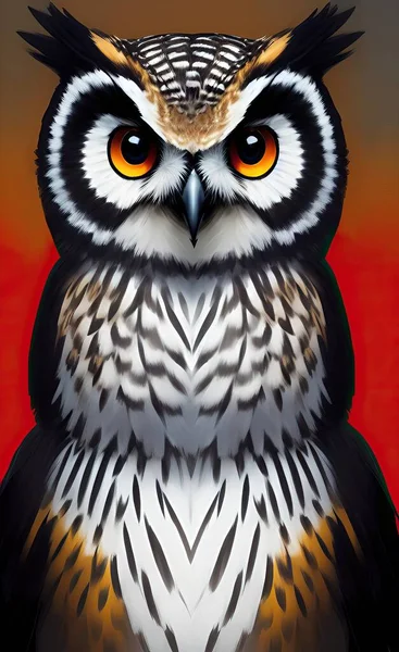 owl bird, illustration, vector on white background.