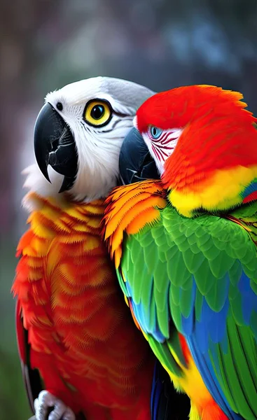 colorful macaw parrot, close up