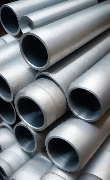 pipes of the new metal tubes on a white background