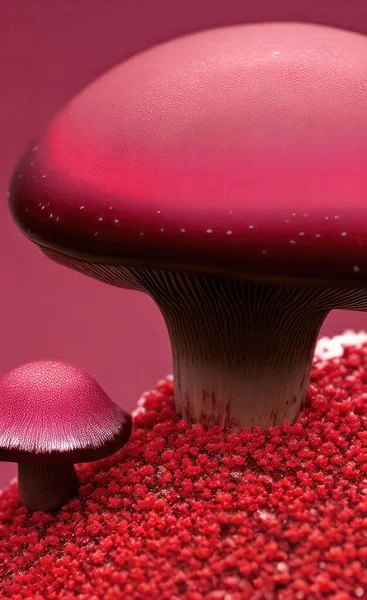 red velvet mushroom on a black background