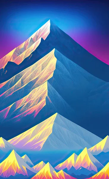 colorful paper art background with mountains