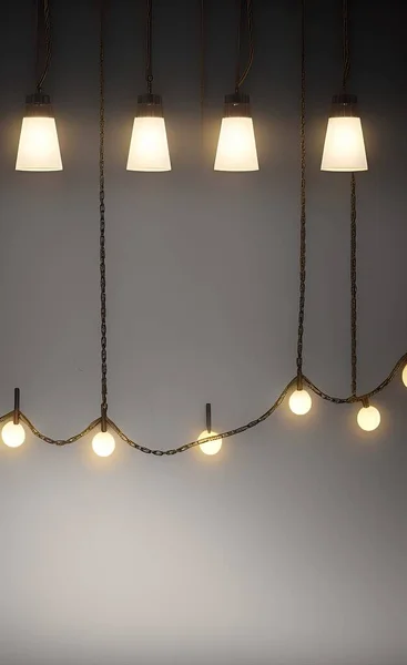 light bulbs hanging on a rack. vector illustration