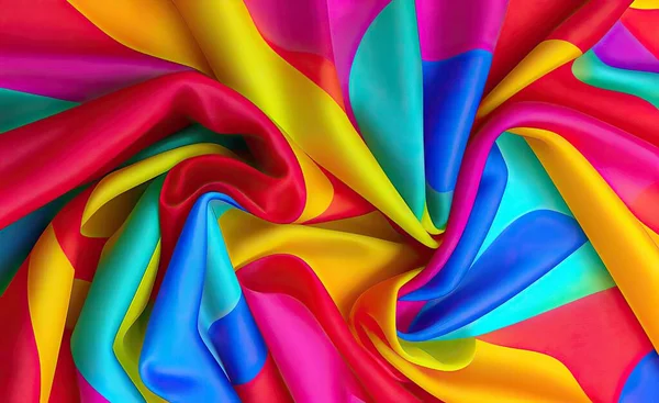 colorful rainbow ribbons on a white background