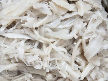 Bir kâse içinde parçalanmış beyaz lahana yığını fotoğrafı. Parçalanmış beyaz lahana yığını.