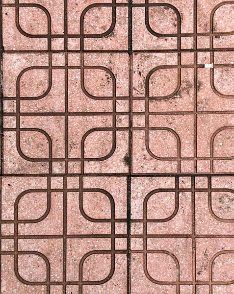 Photography Red Brick Floor Metal Grate Pattern Pattern Squares Bars — Stock Photo, Image