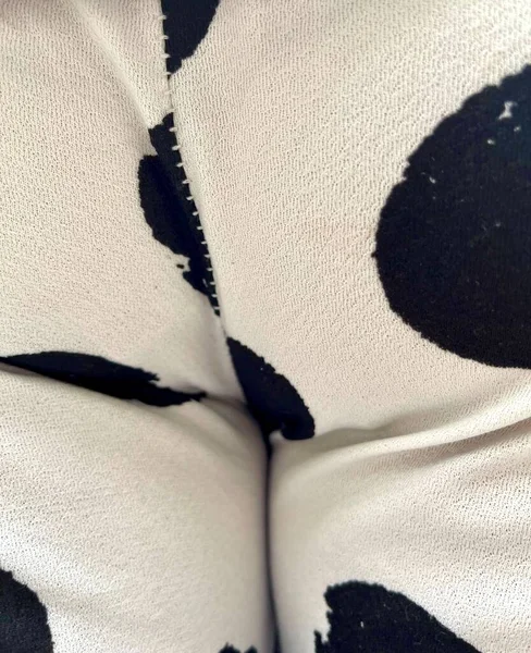 Uma Fotografia Pijama Estão Sentados Sofá Com Uma Impressão Vaca — Fotografia de Stock