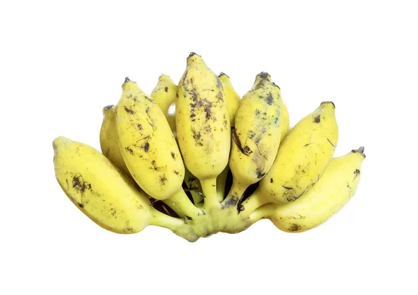 Μια Φωτογραφία Από Ένα Μάτσο Μπανάνες Μια Λευκή Επιφάνεια Υπάρχουν — Φωτογραφία Αρχείου