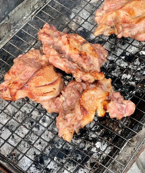 Photography Grill Chicken Meat Cooking Chicken Wings Cooking Grill Grill — Stock Photo, Image