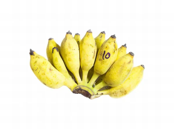 Photography Bunch Bananas Numbers Them Bunch Bananas White Surface — Stock Photo, Image