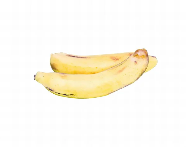 Ett Fotografi Två Bananer Visas Vit Bakgrund Det Finns Två — Stockfoto