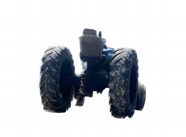 Fotografie Traktoru Krabicí Zadní Straně Vzduchu Sedí Traktor — Stock fotografie