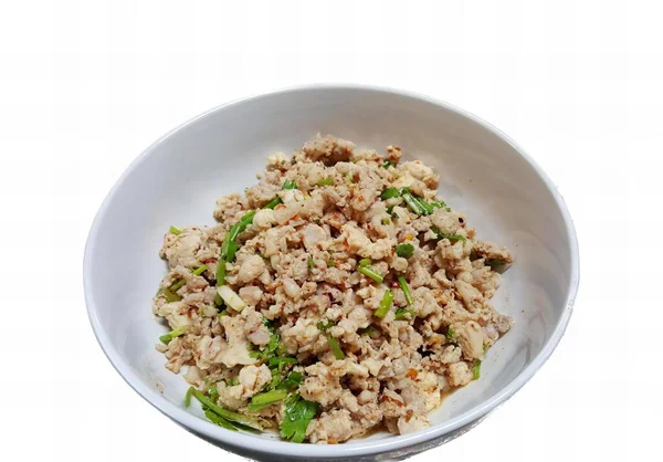 Eine Fotografie Einer Schüssel Reis Und Gemüse Auf Einer Weißen — Stockfoto