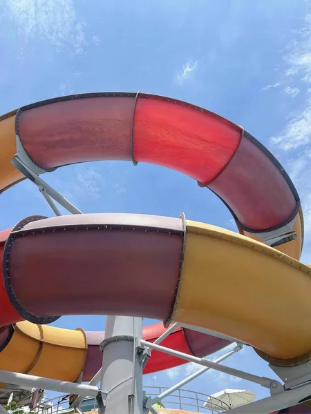 Photography Water Slide Red Yellow Slide Paddle Wheel Water Slide — Stock Photo, Image