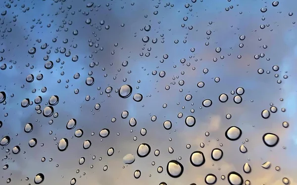 Eine Fotografie Eines Bündels Von Wassertropfen Auf Einem Fenster Wasserblasen — Stockfoto