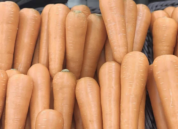 Куча Моркови Выставке Рынке — стоковое фото