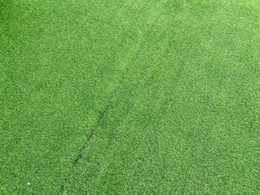 Yeşil golf sahasındaki bir golf topunun fotoğrafı..