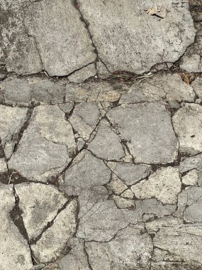 İçinde çatlaklar ve çatlaklar olan taş bir duvarın fotoğrafı..