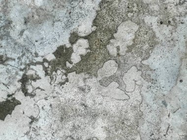 Kirli beton bir yüzey ve biraz yeşil ve beyaz boya..