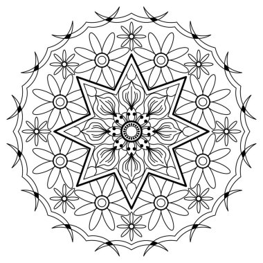 Luxury pattern mandala. Mandala coloring page.Adult Coloring Page. Mandalas art therapy and healing coloring page. Mandala  on white background. Madala art is an intricate and beautiful artform used to create stunning cards, tattoos and other design