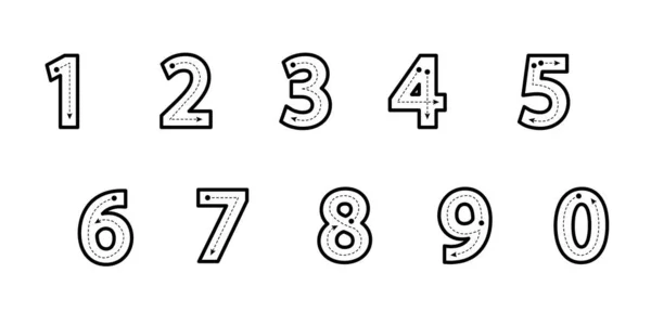 Comment Écrire Numéro Entraînez Vous Écrire Feuille Calcul Des Numéros — Image vectorielle