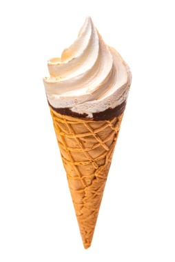 PNG. Çikolatalı waffle bardağında dondurma..