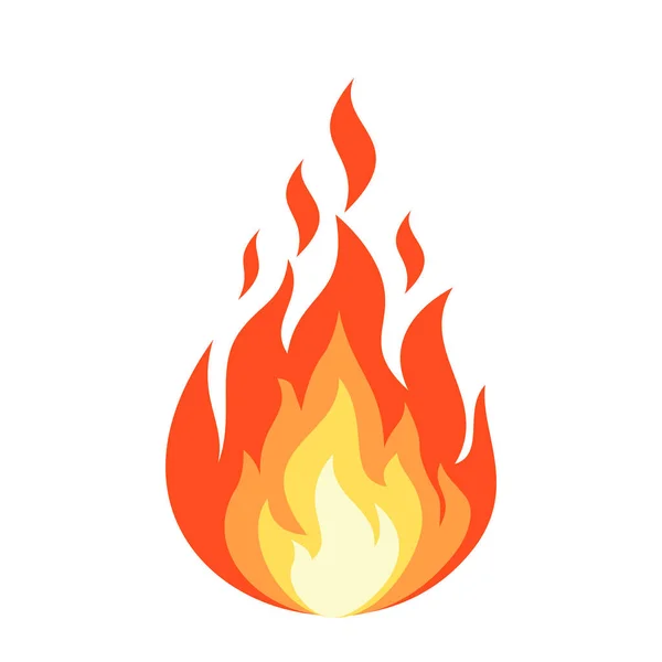 Bonfire Červený Plamen Komiksovém Kresleném Stylu Vektor Průhledném Pozadí — Stockový vektor