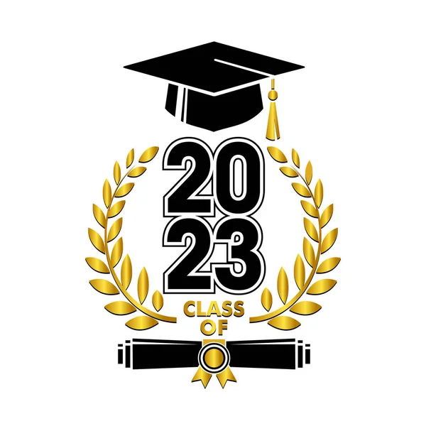 Graduate Template Logo Δίπλωμα Δάφνη Στεφάνι Και Καπέλο Αποφοίτησης Διάνυσμα — Διανυσματικό Αρχείο