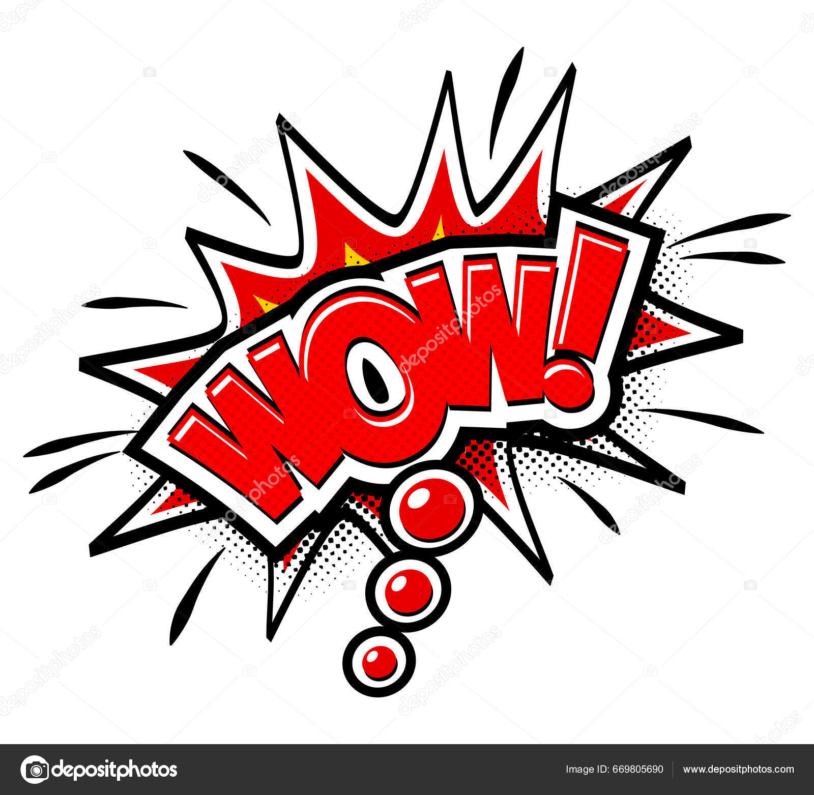 Комическое Написание Вау Векторная Иллюстрация Стиле Ретро Поп.