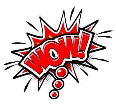 Çizgi roman harfi vay canına. Şeffaf arkaplanda retro pop sanat tarzında vektör karikatür çizimi