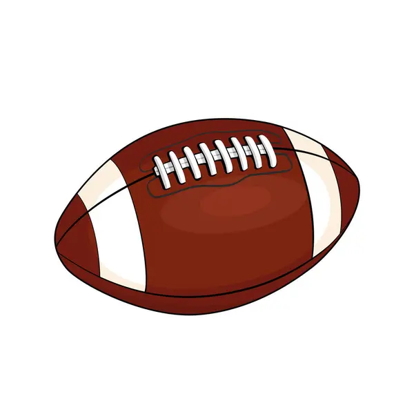 American Football Rugby Ball Cartoon Vector Transparent Background — Stock Vector