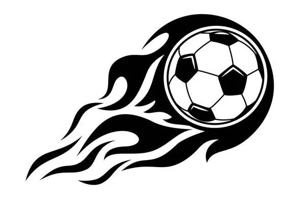 Flammender Fußballball Fliegt Vektor Symbol Auf Transparentem Hintergrund — Stockvektor