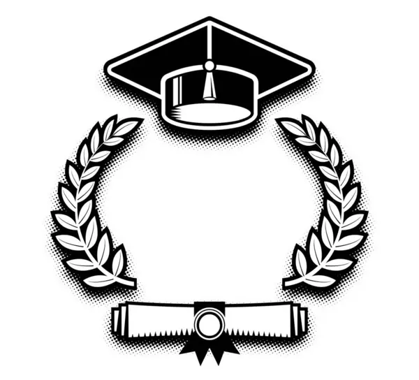 Graduation Cap Laurel Wreath Certificate Scroll Template Graduation Design Congratulation Illustrazioni Stock Royalty Free