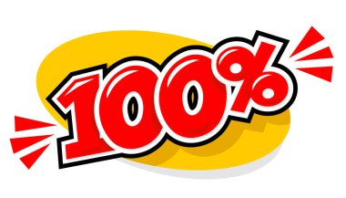 Çizgi film konuşma baloncuğu% 100 indirimli. Özel Teklif% 100 indirim etiketi. Şeffaf arkaplanda vektör etiketi