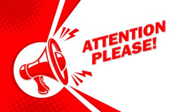 Hoparlör, metin için fotokopi alanı olan megafon. Pop sanat tarzında vektör şablonu