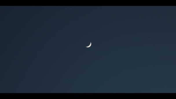Lua Crescente Noite Imagens Alta Qualidade — Vídeo de Stock