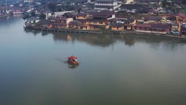 Barche Asiatiche Cinesi Con Vista Sugli Edifici Architettura Thailandia Colpo — Video Stock