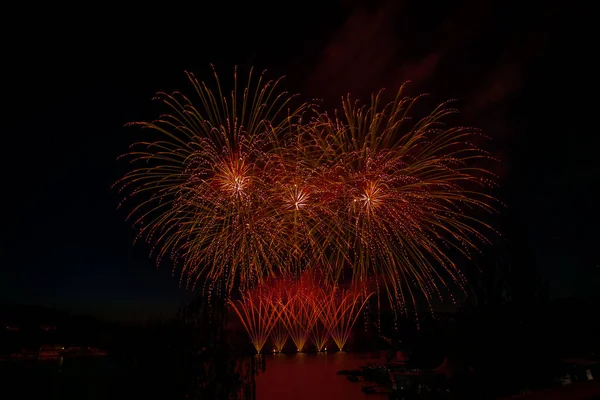 Fireworks Water Surface — Stock Photo, Image