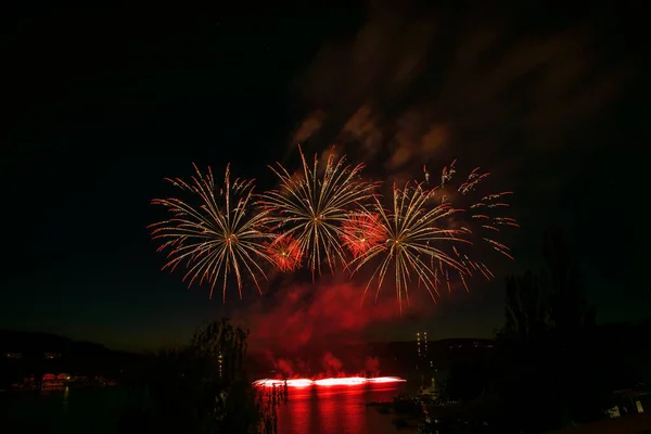 stock image fireworks over the water surface