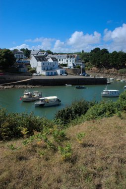 view of the port of Doelan, Clohar-Carnoet in Finistere in Brittany, France
