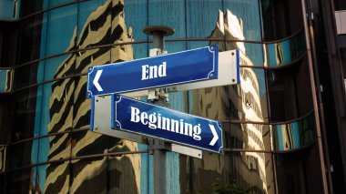 Sokak bitiş karşı başlangıcı için yön Işareti