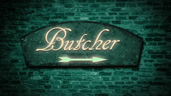 Street Sign Direction Way Butcher — Stock Photo, Image