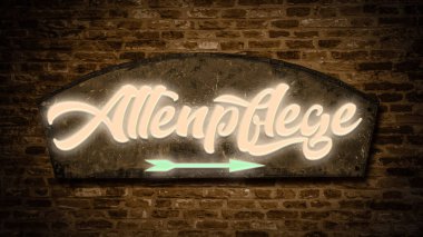 Signposts with the direct way to Geriatric Care